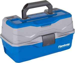Flambeau Outdoors 6009TD Lil' Brute Tackle Box - Fishing Tackle Organizer With Lift-Out Tray, Portable Tackle and Gear Storage, Blue