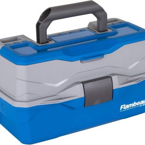 Flambeau Outdoors 6009TD Lil' Brute Tackle Box - Fishing Tackle Organizer With Lift-Out Tray, Portable Tackle and Gear Storage, Blue