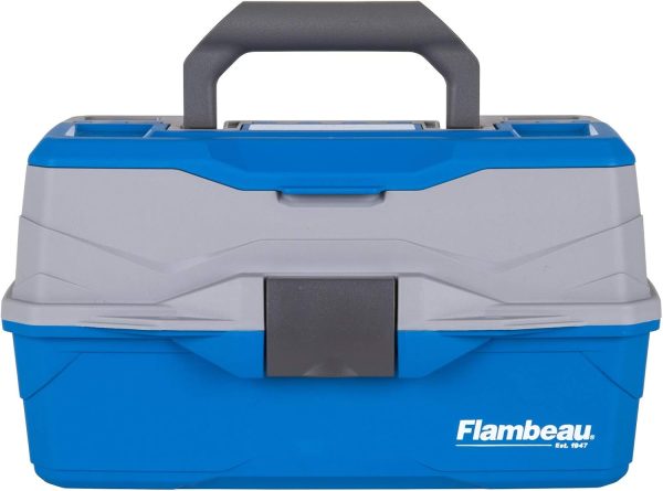 Flambeau Outdoors 6009TD Lil' Brute Tackle Box - Fishing Tackle Organizer With Lift-Out Tray, Portable Tackle and Gear Storage, Blue - Image 2