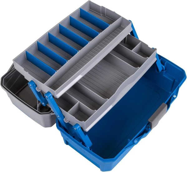 Flambeau Outdoors 6009TD Lil' Brute Tackle Box - Fishing Tackle Organizer With Lift-Out Tray, Portable Tackle and Gear Storage, Blue - Image 3