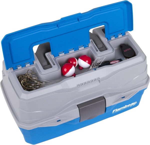 Flambeau Outdoors 6009TD Lil' Brute Tackle Box - Fishing Tackle Organizer With Lift-Out Tray, Portable Tackle and Gear Storage, Blue - Image 4