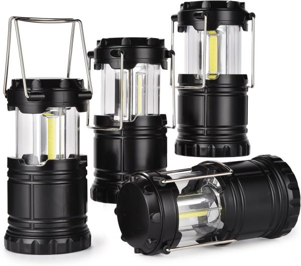 Lantern Collapsible Camping Light, Battery Operated Lanterns LED Super Bright for Power Outages Indoor Emergency Outdoor Camping Hiking Kit (COB-4)