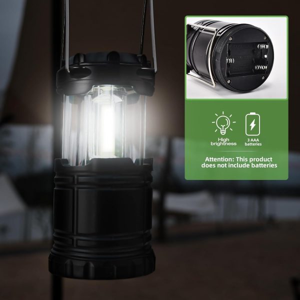 Lantern Collapsible Camping Light, Battery Operated Lanterns LED Super Bright for Power Outages Indoor Emergency Outdoor Camping Hiking Kit (COB-4) - Image 2