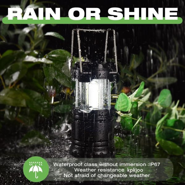 Lantern Collapsible Camping Light, Battery Operated Lanterns LED Super Bright for Power Outages Indoor Emergency Outdoor Camping Hiking Kit (COB-4) - Image 3