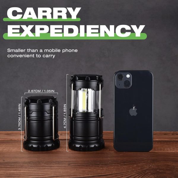 Lantern Collapsible Camping Light, Battery Operated Lanterns LED Super Bright for Power Outages Indoor Emergency Outdoor Camping Hiking Kit (COB-4) - Image 4