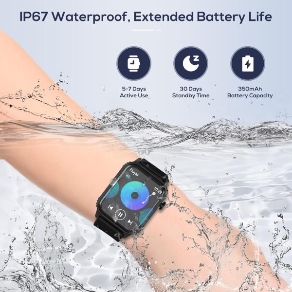 Smart Watches for Women Men, 1.83 inches HD Smartwatch with 90 Sports Modes, Heart Rate/Sleep Monitor, IP67 Waterproof, Bluetooth Call & Music Control - Image 7