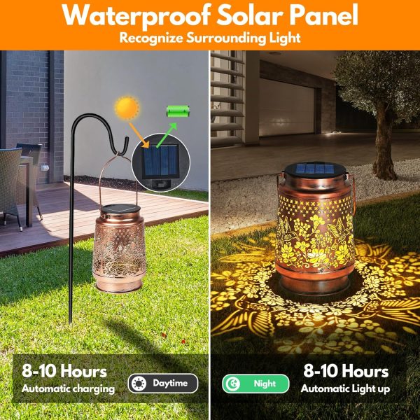 Solar Lantern Outdoor Lamp Waterproof Decorations Garden Decor, Christmas Birthday Gifts for Women, Mom, Grandma Decorative Garden, Yard, Patio, Lawn, Porch - Hummingbird - Image 4