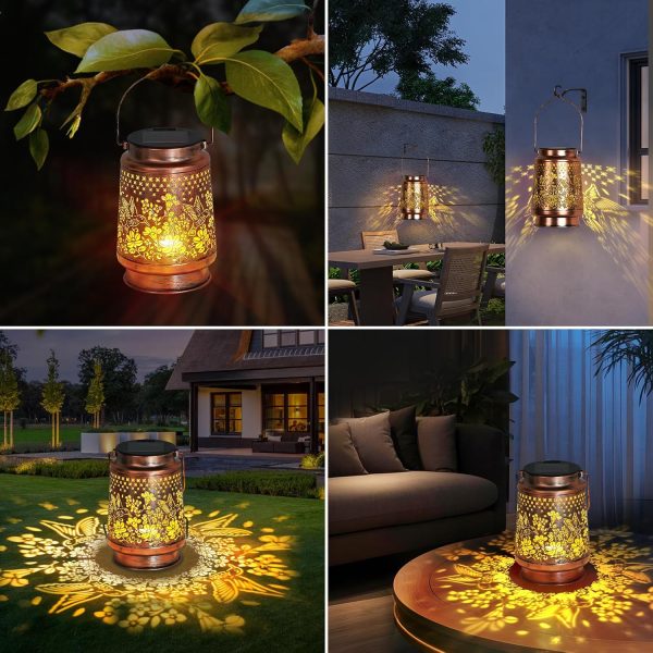 Solar Lantern Outdoor Lamp Waterproof Decorations Garden Decor, Christmas Birthday Gifts for Women, Mom, Grandma Decorative Garden, Yard, Patio, Lawn, Porch - Hummingbird - Image 5