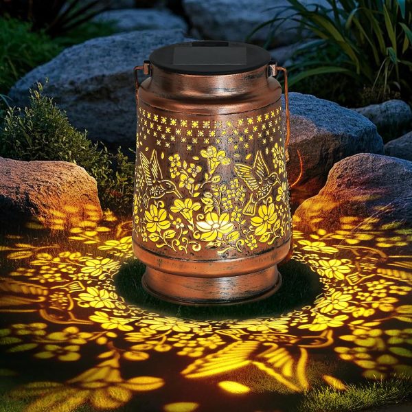Solar Lantern Outdoor Lamp Waterproof Decorations Garden Decor, Christmas Birthday Gifts for Women, Mom, Grandma Decorative Garden, Yard, Patio, Lawn, Porch - Hummingbird - Image 6